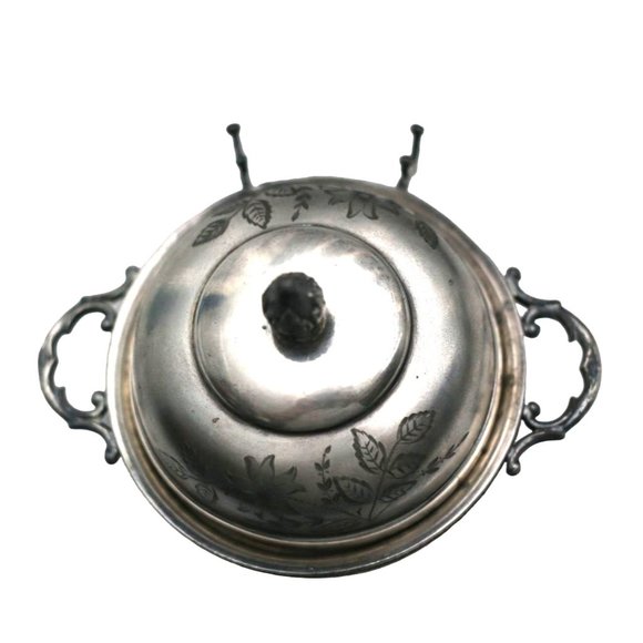 Antique Rockford Silver Co Serving Dish Ornate Silver Plate 904 Missing Strainer - Picture 3 of 8